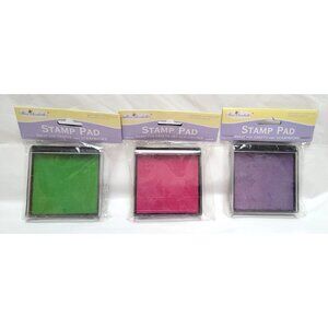 Lot of 3 Miss Elizabeths Stamp Pads Green Pink Purple Craft Scrapbook NOS